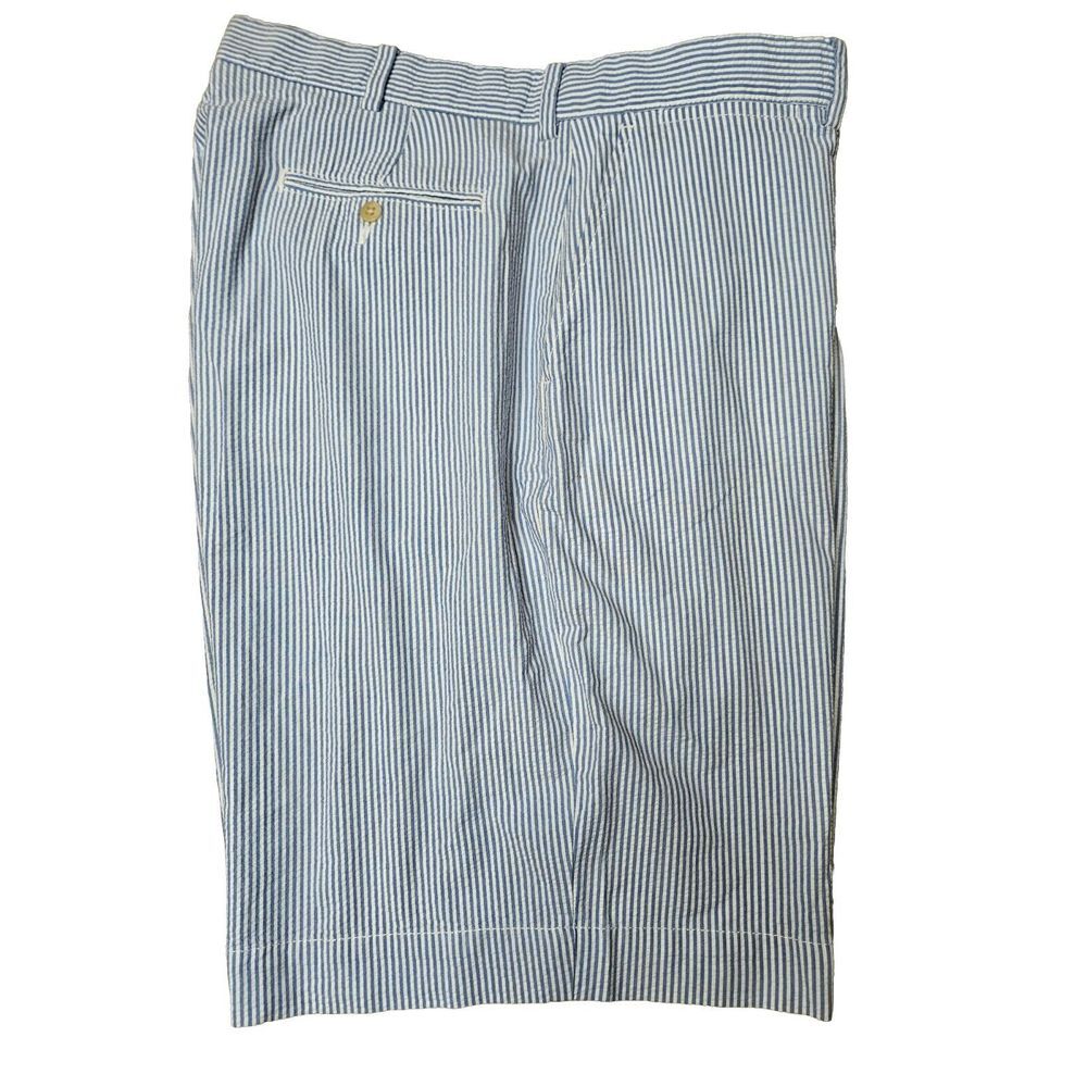 Polo Ralph Lauren Seersucker Shorts Mens‎ Size 36 Blue White Stripe